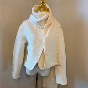 Meshki Cream Jacket with Scarf